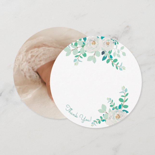 Carte de remerciements photo Aggela Round (Devant / Derrière)