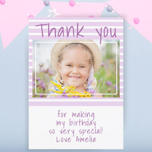 Carte de remerciements photo Anniversaire de rayur