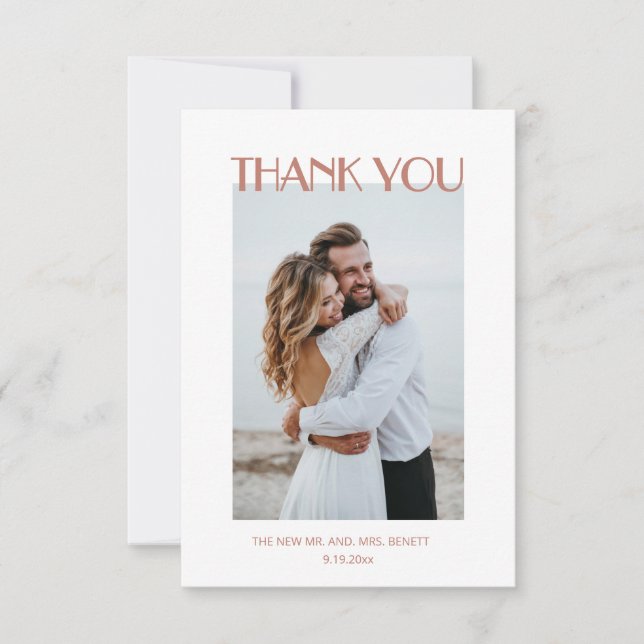 Carte De Remerciements Photo | Aquarelle Boho  (Devant)