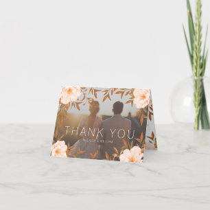Carte De Remerciements Photo Aquarelle Floral Mariage moderne