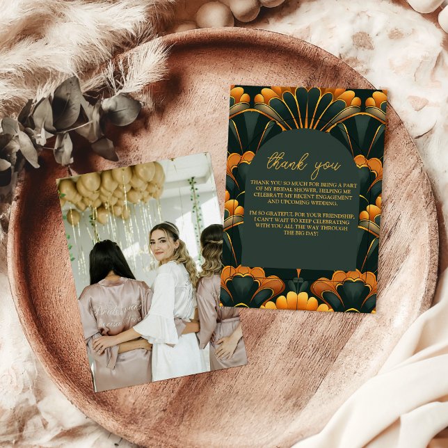 Carte De Remerciements Photo Art déco Roaring Fête des mariées des années (Créateur téléchargé)