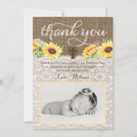 carte de remerciements photo avec Sunflowers Chris