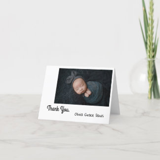 Carte de remerciements photo bébé simple