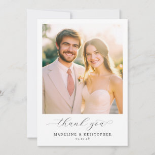 Carte De Remerciements Photo Beige Romantique