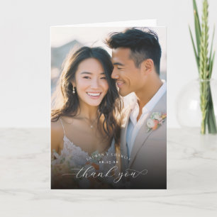 Carte De Remerciements Photo Beige Romantique