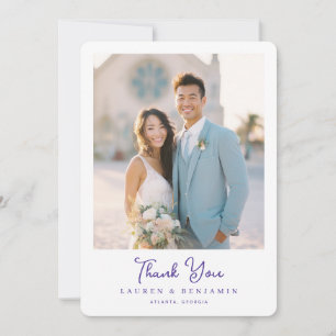 Carte De Remerciements Photo Bleue Pastel Romantique