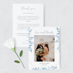 Carte de remerciements photo Blue Eucalyptus Maria