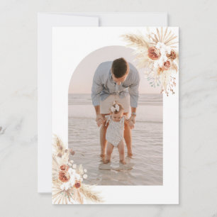 Carte de remerciements photo Boho Anniversaire Mer