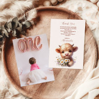 Photo Boho Holy Cow Highland Cow 1er anniversaire