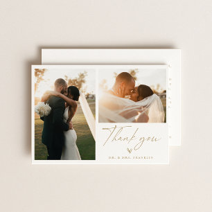 Carte de remerciements photo Boho Script Mariage m