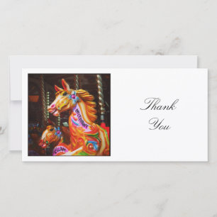 Carte De Remerciements Photo Carré - Chevaux de Manège