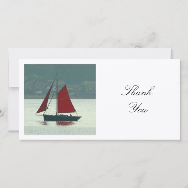 Carte De Remerciements Photo carré - Yacht Vintage (Devant)