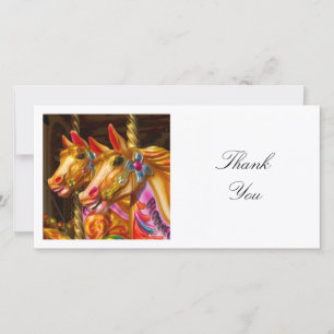 Carte De Remerciements Photo carrée - Chevaux de manège