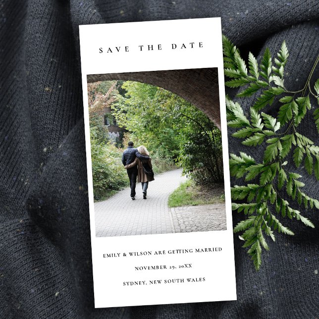 CARTE DE REMERCIEMENTS PHOTO CHIC MINIMAL PROPRE PERSONNALISÉE ENREGISTRE (Créateur téléchargé)