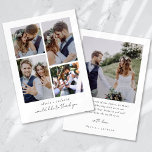 Carte De Remerciements Photo Collage Mariage<br><div class="desc">🎉 💍 ❤️ Merci à vos amis et à votre famille de vous être joints et de célébrer votre Big Day avec ce carte de remerciements mariage photo moderne. La carte comporte un message modifiable au dos.</div>