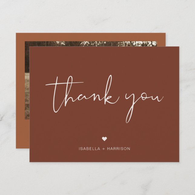 CARTE DE REMERCIEMENTS photo CORIANDER Bohemian Ru (Devant / Derrière)