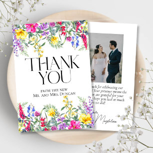 Carte de remerciements photo couleur Fleur sauvage