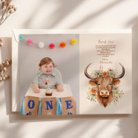 Photo Cute Highland Cow 1er anniversaire