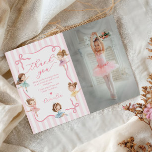 Carte De Remerciements Photo d'anniversaire de ballerine avec tutu et noe