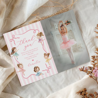 Carte De Remerciements Photo d'anniversaire de ballerine avec tutu et noe