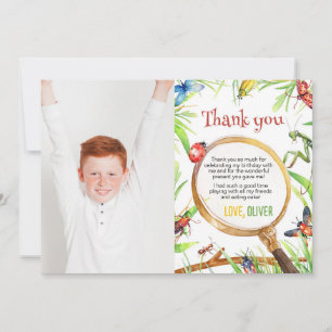 Carte de remerciements photo d'anniversaire de Bug