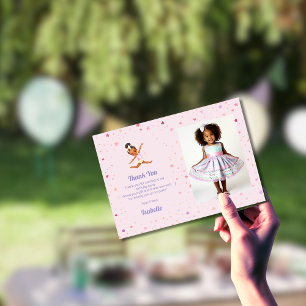 Carte De Remerciements Photo d'anniversaire de petite gymnaste