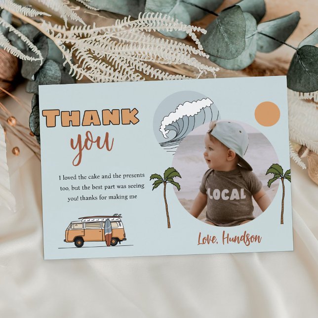 Carte de remerciements photo d'anniversaire du sur (Créateur téléchargé)