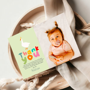 Carte De Remerciements Photo de 2e anniversaire de deux oies idiotes neut