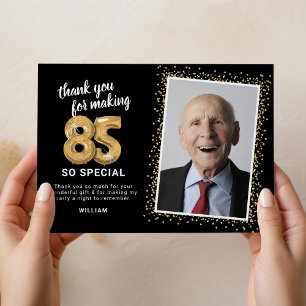 Carte De Remerciements Photo de 85e anniversaire moderne d'adulte