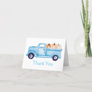 Carte De Remerciements Photo de Baby Shower Camionnette Petite Citrouille