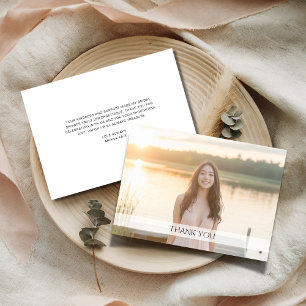 Carte De Remerciements Photo de Baby Shower de typographie classique simp