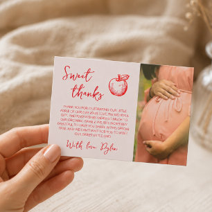 Carte De Remerciements Photo de Baby Shower Pomme de Nos Yeux Automne