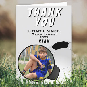 Carte De Remerciements Photo de ballon de football de coach 