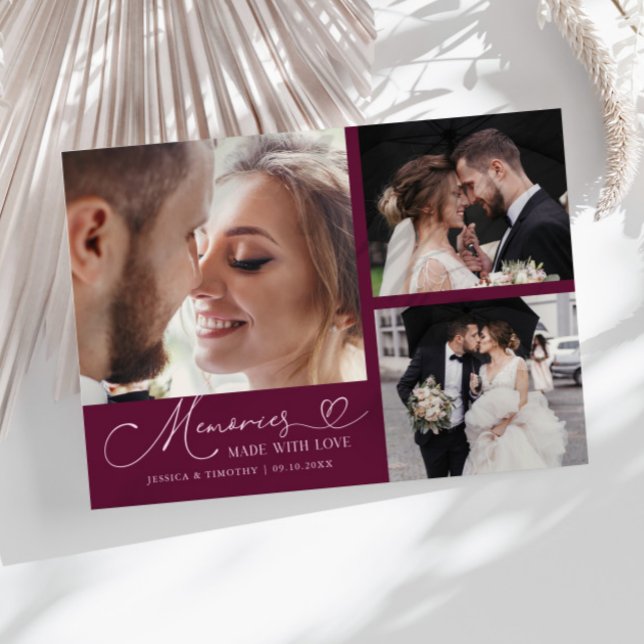Carte De Remerciements Photo de canneberge de mariage Souvenirs faits ave (Créateur téléchargé)