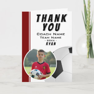 Carte De Remerciements Photo de coach de football