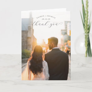 Carte De Remerciements Photo de coucher de soleil romantique