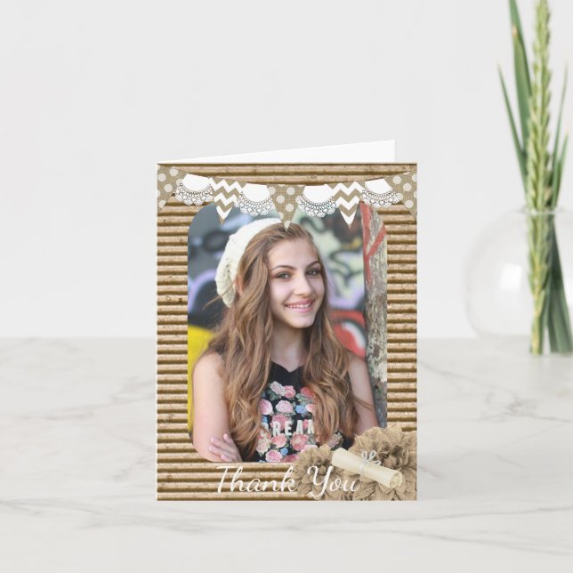 Carte de remerciements photo de diplôme (Devant)