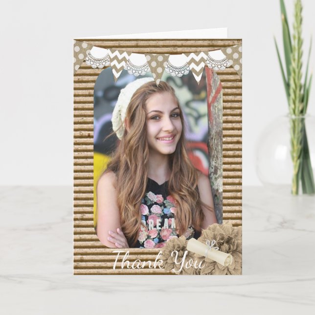 Carte de remerciements photo de diplôme (Devant)