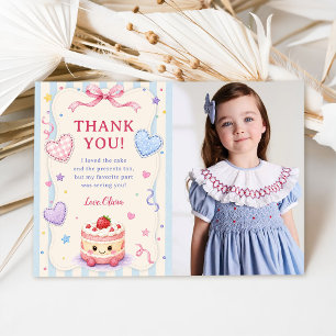 Carte De Remerciements Photo de fête d'anniversaire de gâteau mignon