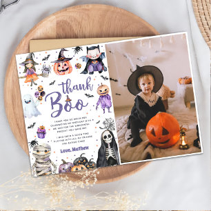 Carte De Remerciements Photo de fête d'anniversaire du Fantôme d'Hallowee
