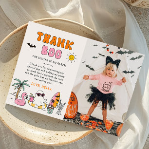 Carte De Remerciements Photo de fête d'anniversaire Halloween au bord de