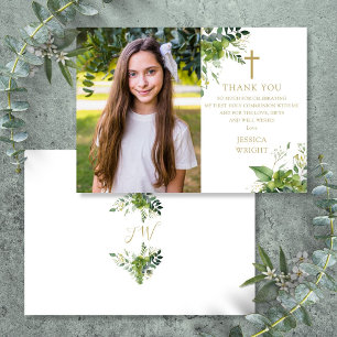 Carte De Remerciements Photo de feuillage d'eucalyptus pour la première c