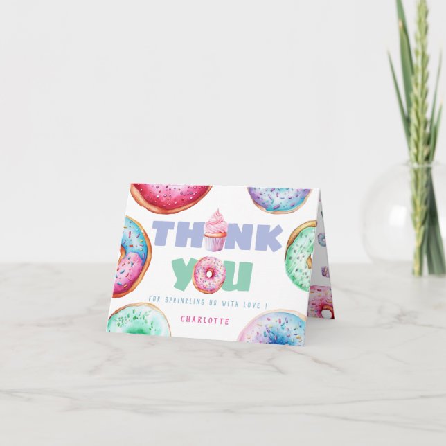 Carte De Remerciements Photo de fille d'anniversaire de gamin de message  (Devant)