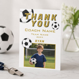 Carte De Remerciements Photo de football Joueur Équipe Entraîneur