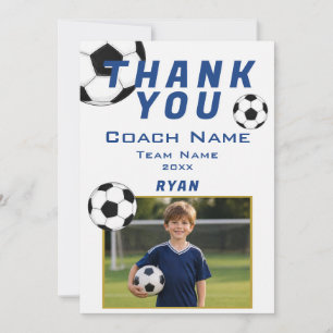 Carte De Remerciements Photo de football Joueur Équipe Entraîneur