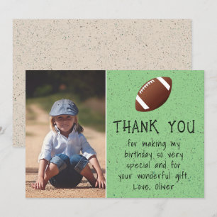 Carte De Remerciements Photo de garçon ballon de football Anniversaire de