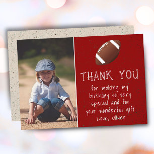 Carte De Remerciements Photo de garçon ballon de football Anniversaire de