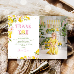 Carte De Remerciements Photo de joyeux anniversaire au citron floral