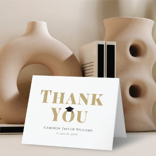 Carte De Remerciements Photo de la casquette de graduation en carton noir