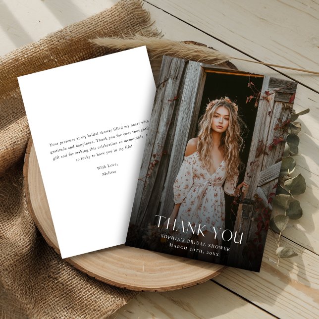 Carte De Remerciements Photo de la Fête des mariées photo de superpositio (Créateur téléchargé)